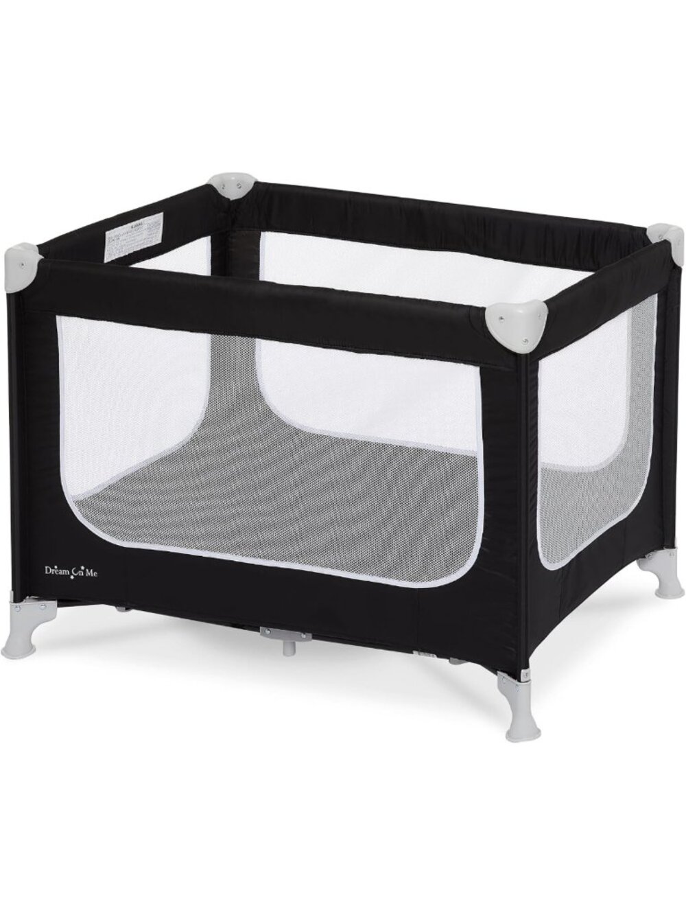 Compact Portable Playard for Travel with Carry Bag - Black, Easy Set-Up